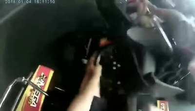 Finger cut while go-karting.