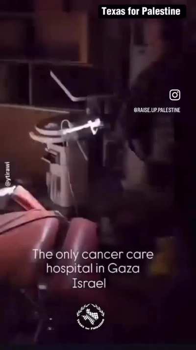 Israeli solider seen smashing a ultrasonic machine at a cancer hospital in Gaza