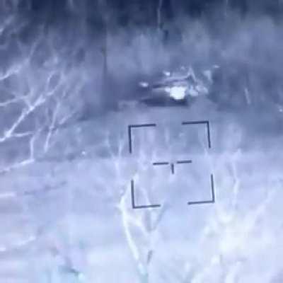 Ukrainian forces destroyed a Russian vehicle with an ATGM missile