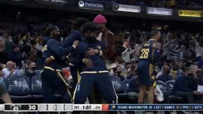 [Highlight] Lance toys with the ball before drilling the three in LMA's face giving him 17 1st quarter points