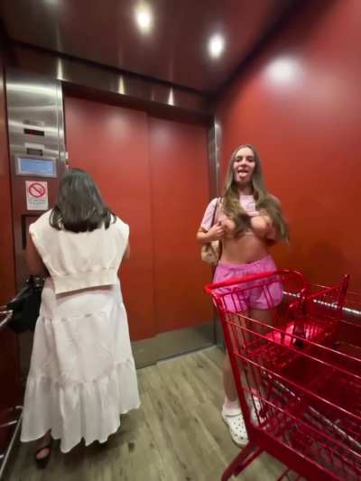 Being risky at the elevator 