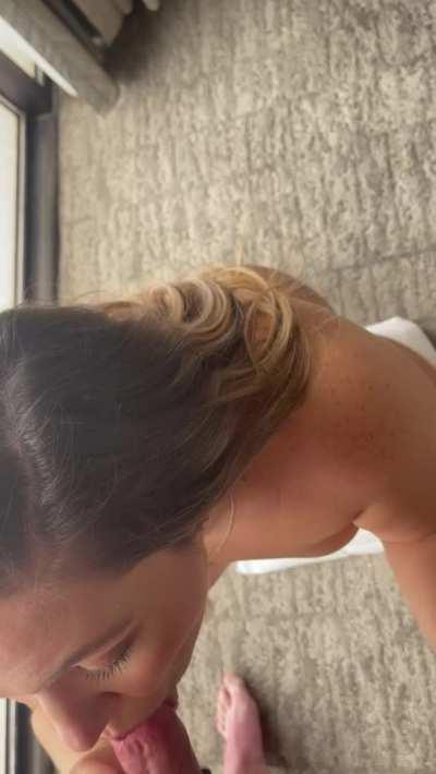 I thought I had swallowed it all but that last drop fell to the floor!