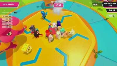 When the Rhinos catch on to the center spin technique, they get angry.