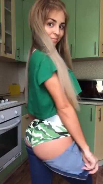 Taking off the jeans