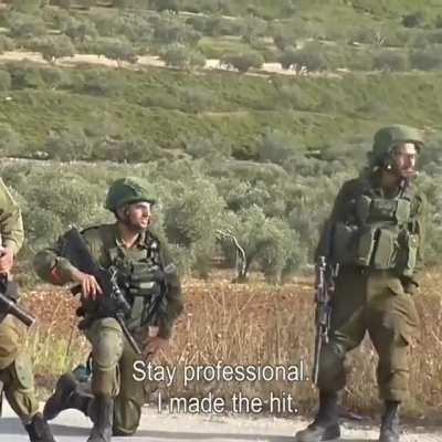 Israeli soldiers shooting Palestinians .. for fun or whatever