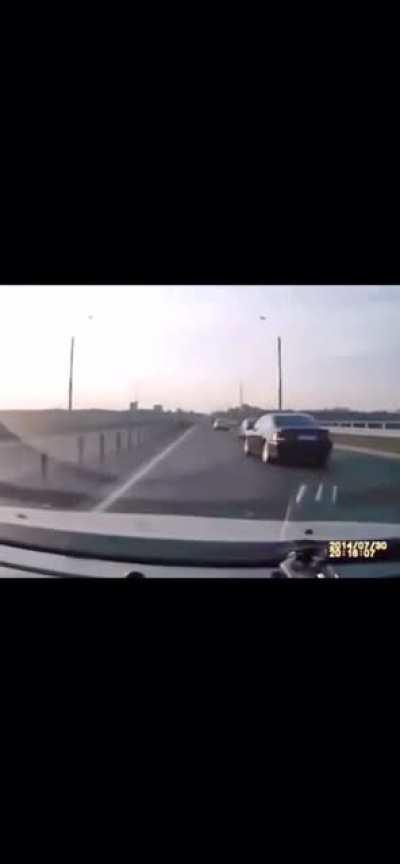 Not really in a car, but still, impressive.