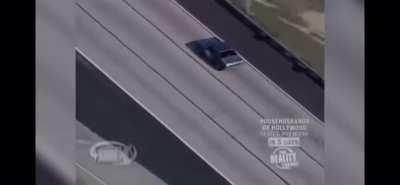 If only this getaway driver looked and saw there wasn’t any road