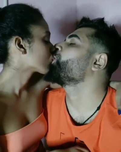 Juicy passionate kiss