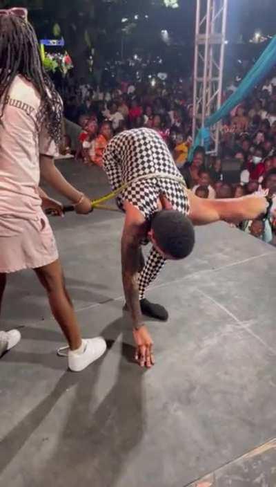 Guy Squeezes Through a Racket Rim