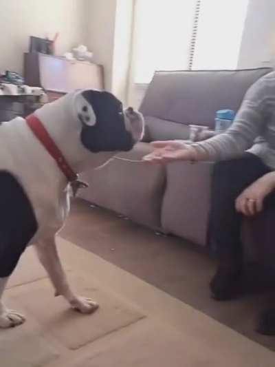 *enters room, acquires target*