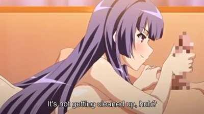 Fully draining his nuts~