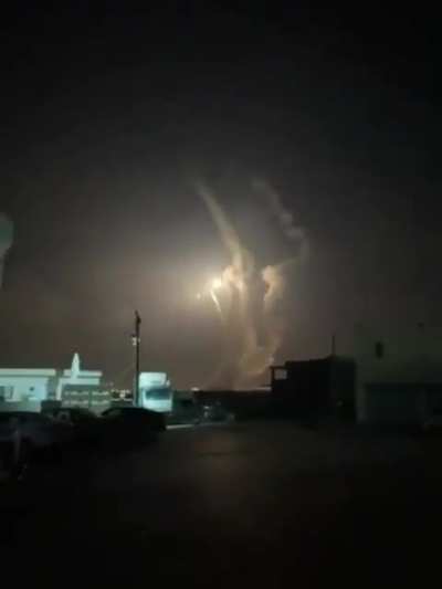 Possibly Arrow-3 or THAAD launcher trying to intercept targets malfunctions or struck by missile and destroyed, Nivatim Airbase, Israel, Early hours of June 16, 2025.