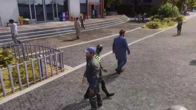 This random NPC is walking around like he's got beef with the whole city😭