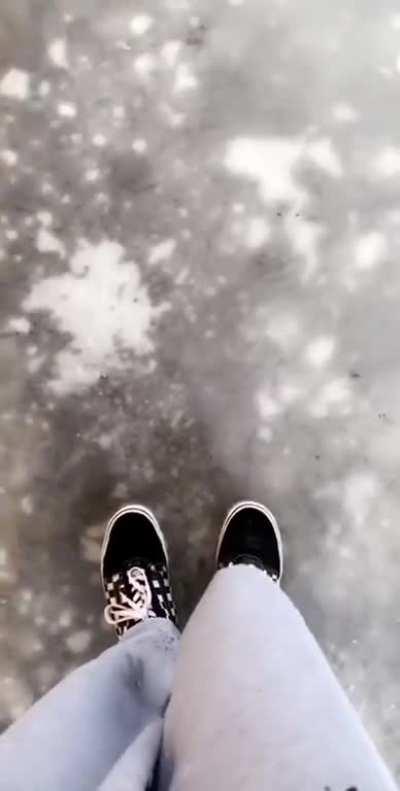 Perfectly cut ice walk