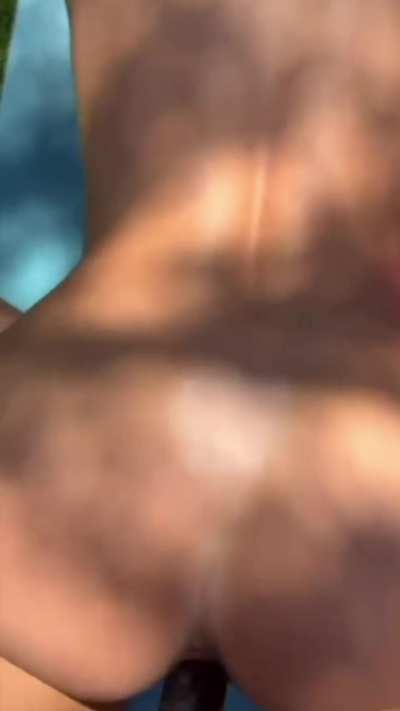 Outdoor yoga always ends the same way… with her fucking my pussy