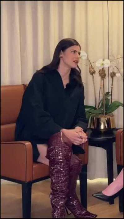 In thigh-high boots from Hilton interview (November 2023)