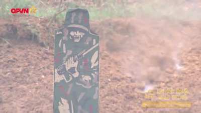 Vietnamese soldier fired an AK-47 in 2 shot burst, a very common practice used by People's army of Vietnam