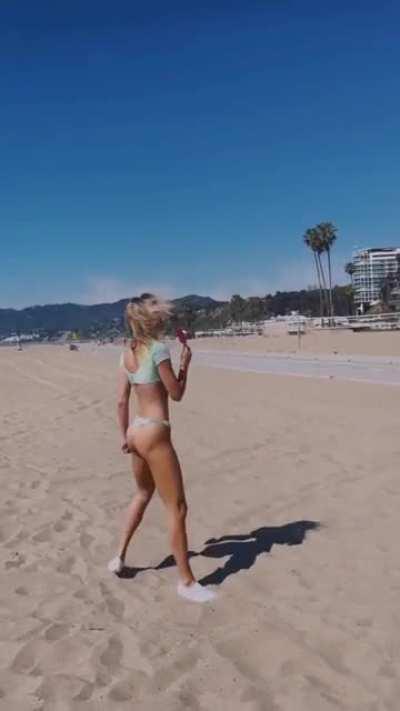 Beautiful bikini babe on beach