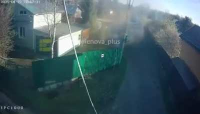 Surveillance camera footage of a Russian settlement near the 51th GRAU Arsenal shows exploding artillery ammunition shelling the villages close to the ammunition depot.