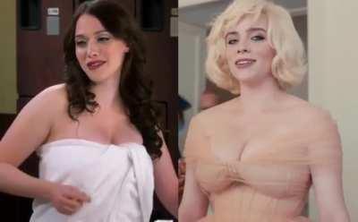 Big natural tit battle: Kat Dennings vs Billie Eilish