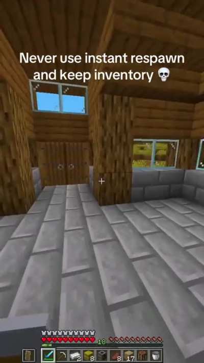 NEVER use instant respawn and keep inventory 💀