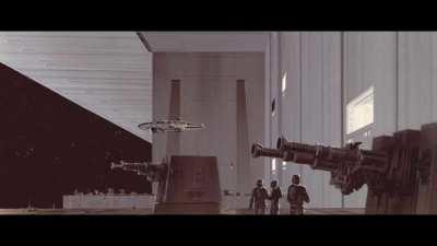 A New Hope's credits in the style of The Mandalorian