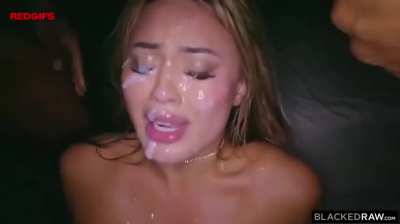 She's going to drown in the milk.