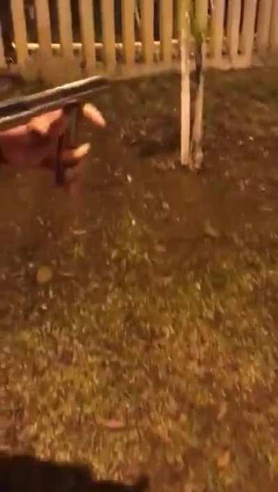 He made a shotgun using a table leg