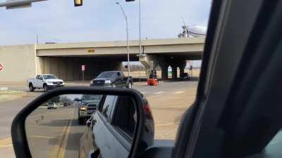 Does a guy sitting in a forklift getting pulled backwards behind a truck with a rope count?