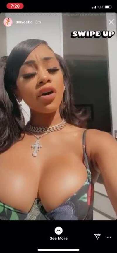 big titties and mini nip slip from her story