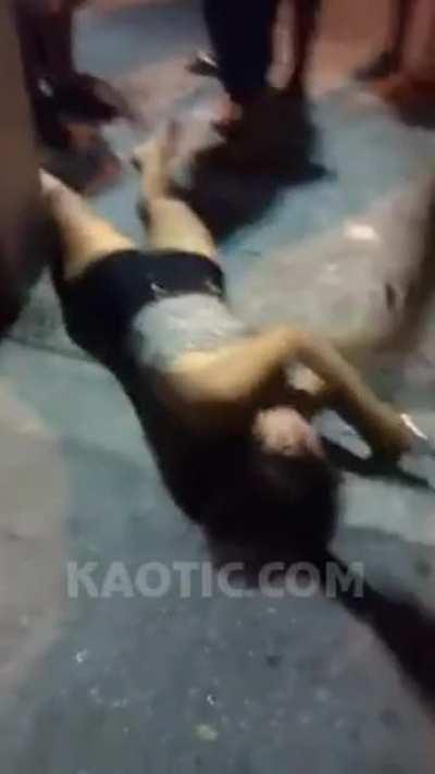 Hookers fight over street corner leaving one down with bloody gash on head. Concrete and the human skull ain't exactly a good mix 🤣🥴🥴