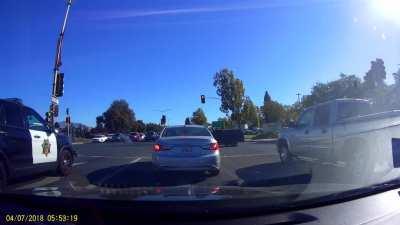 Perfect outcome to an idiot running a red light.