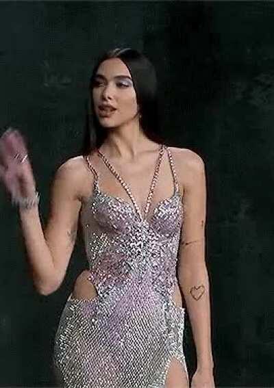 Dua Lipa backstage at the Grammys