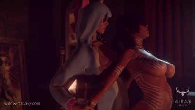 Lara gets fucked by Futa Greta (Wildeer Studio) [Tomb Raider]