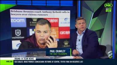 The Fox/DT NRL 'journalists' absolute hypocrisy was on full display on NRL 360 tonight