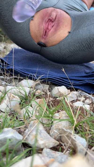 Casually playing on the trail