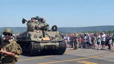 M4a2 and a 105mm variant convoy