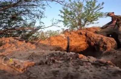Ukrainian solider plays “Fortunate Son” while he fires a missile at a Russian tank.