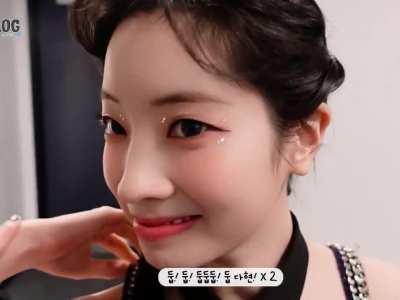 Dahyun smiling wider and wider VERY close to the camera