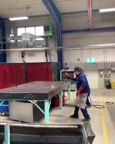 Sparks from hammering of a hot piece of metal