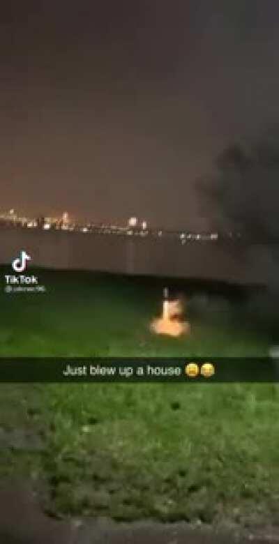 Casually bombing a house