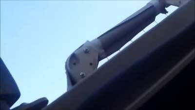 Afghanistan, November 16, 2011. An ISAF convoy is ambushed by Taliban militants in the Nazyan Valley, Nangarhar province. During the battle, one MRAP M-ATV was destroyed by a Taliban RPG