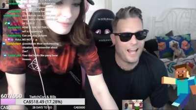 Father and daughter moment on stream