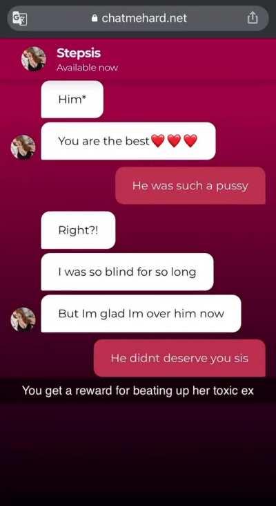 Your stepsis rewards you for beating up her toxic ex