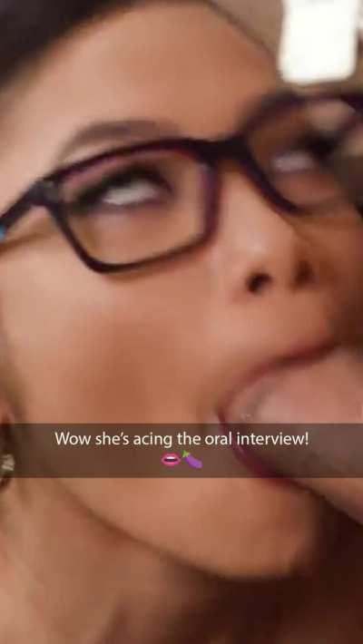 Your cute gf applied for a job at that jerk’s new company. He gave her an in person interview.