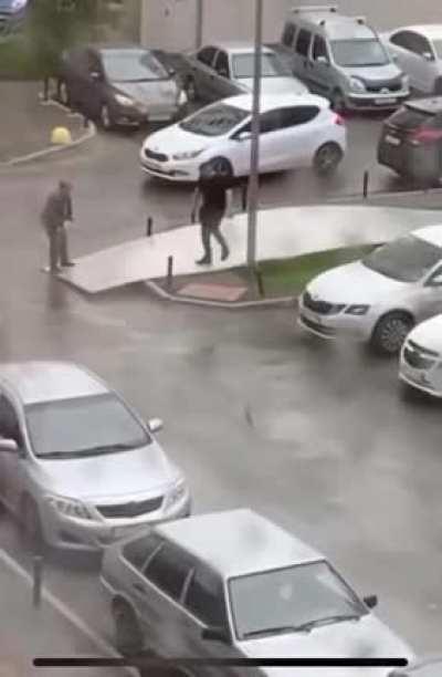 Walking on a metal sheet during a Windy Day