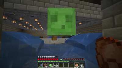 Last moments before being crushed by a slime