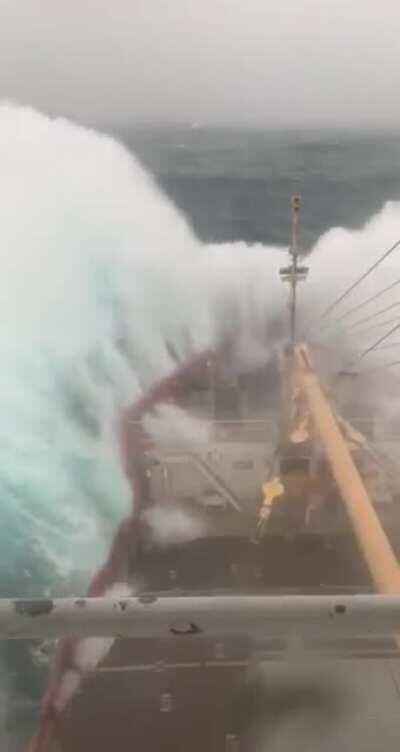 A lil wave I captured while patrolling BC's central coast last December. Definitely had some sea water leaking in through the bridge windows that day
