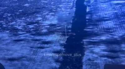 Ukrainian artillery hits a Russian vehicle column in one of the recent Russian attacks towards Ugledar