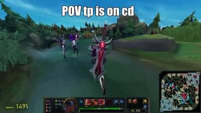 When TP is on CD and there is teamfight at drake